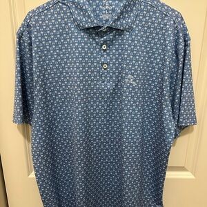 Rhoback Blue Patterned Polo Shirt